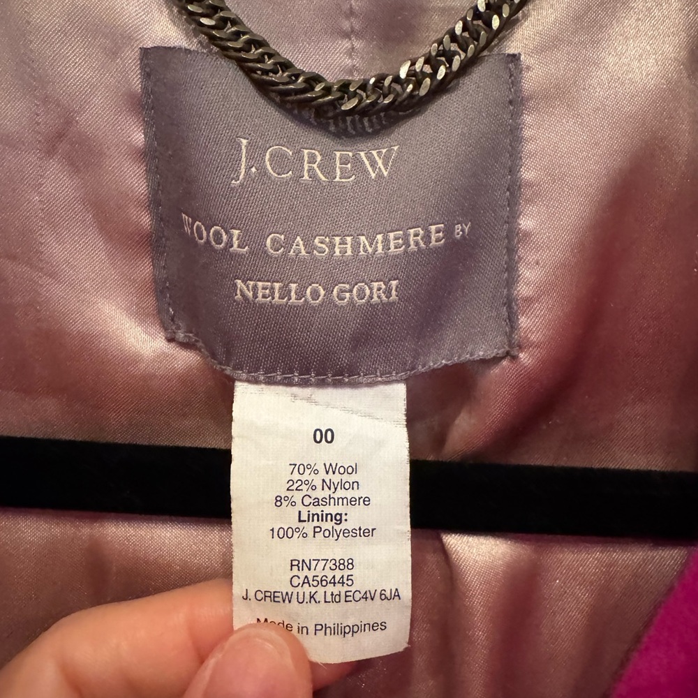 J. Crew Vibrant Pink Trench Coat with Bow Detail - Picture 4 of 7